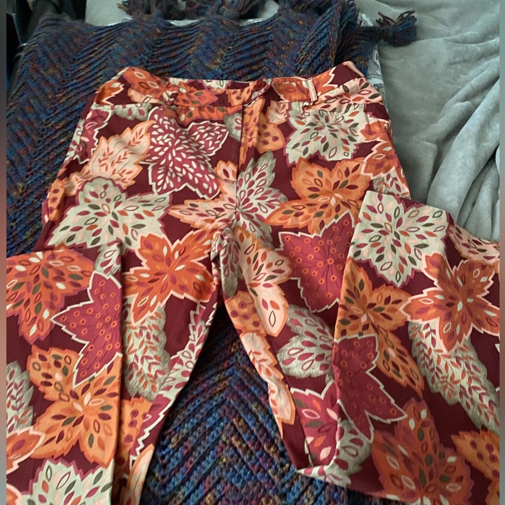 Talbots rust Mod 70’s style bold floral print size 12